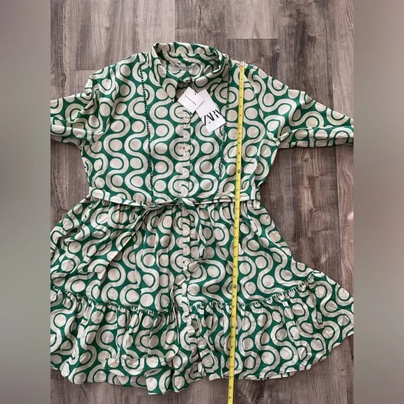 ZARA Green Patterned Women's Dress size XXL - Picture 5 of 7
